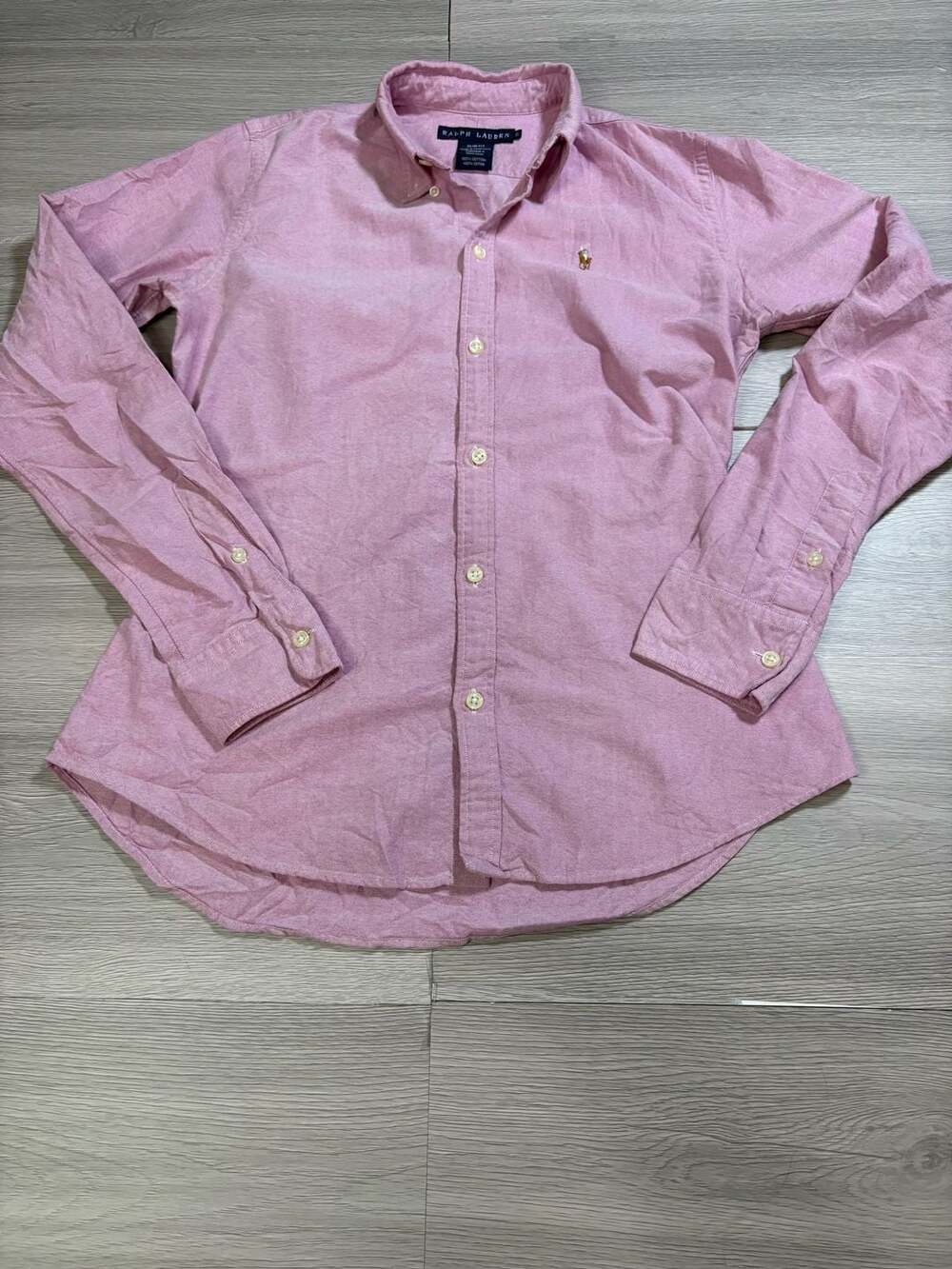 Ralph Lauren Pink Slim Fit Oxford Cotton Long Sleeve Button Down Shirt Size 6